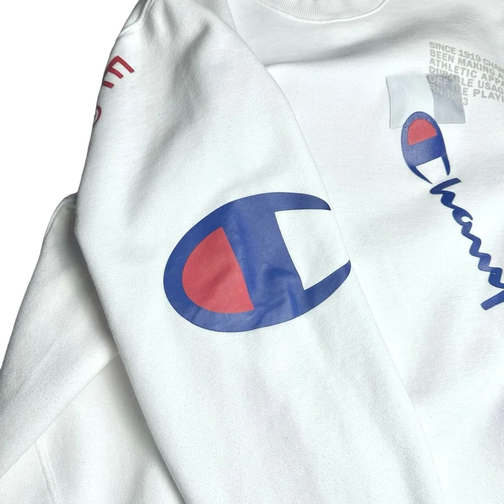 Champion | Men | White Super Fleece 2.0 Behind The Label Sweatshirt | Large